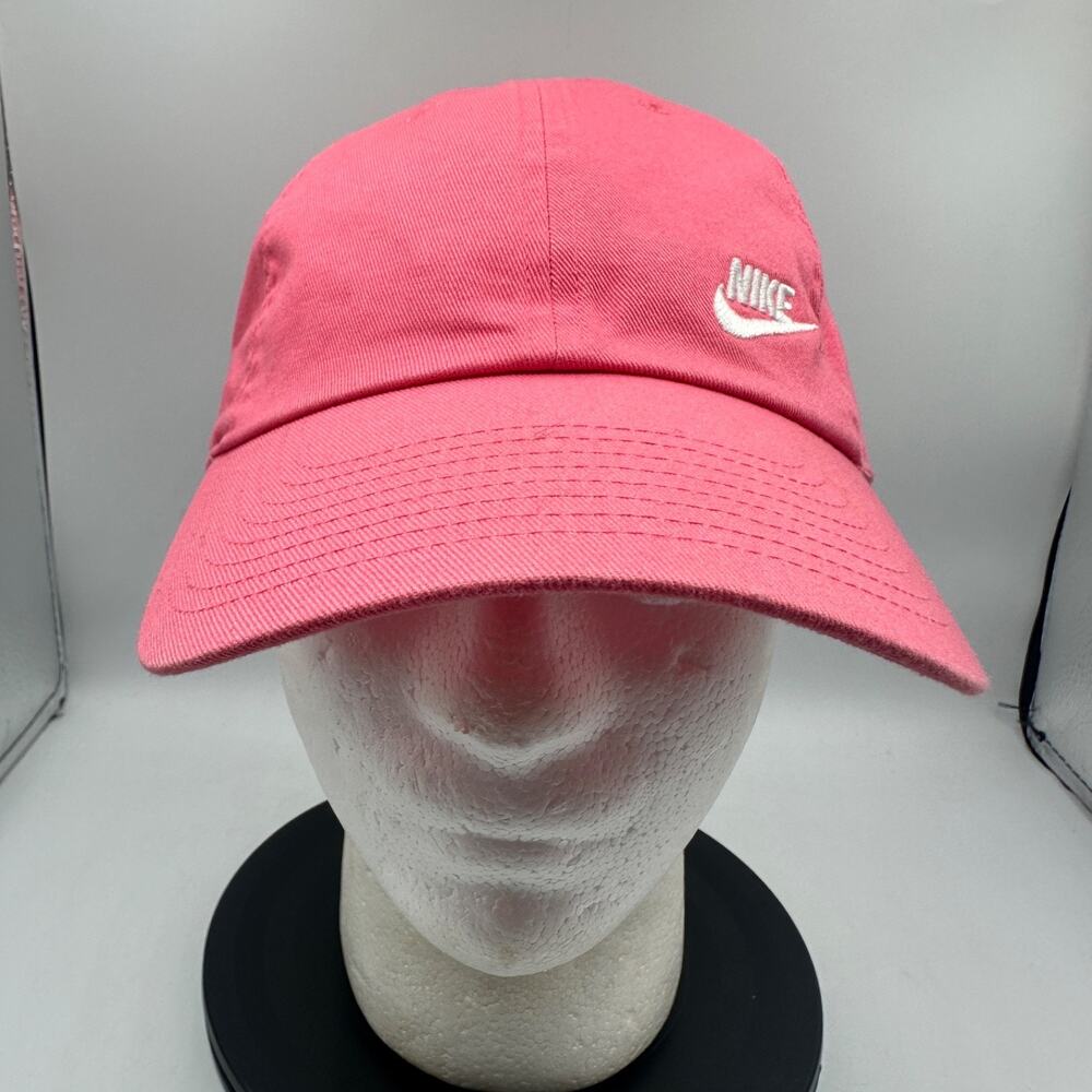 Women Nike Hat Cap S1ZE Heritage86 Distressed Strapback Adjustable Casual Pink